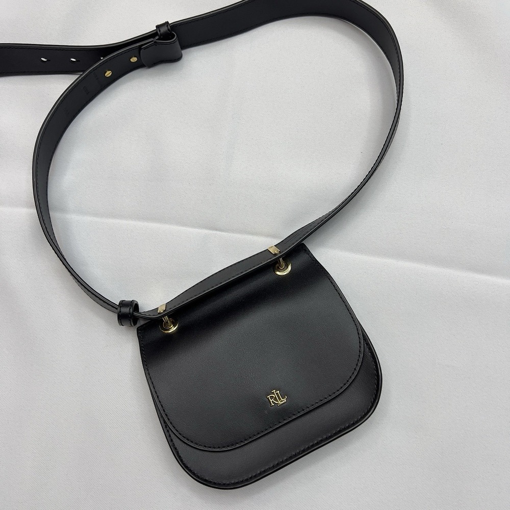 Lauren Ralph Lauren Small Black Saddle Bag